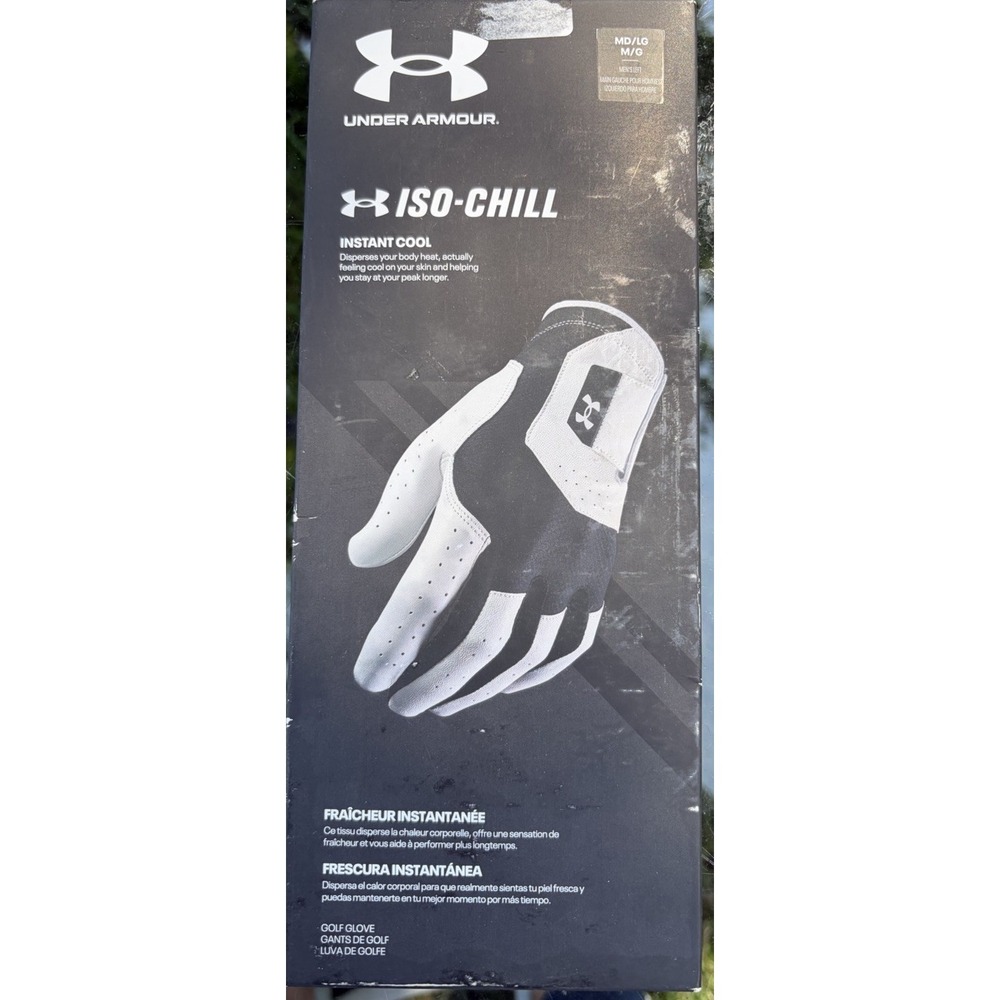 Under Armour Iso-Chill Golf Glove Men's Left Hand MD/LG White Cabretta Leather